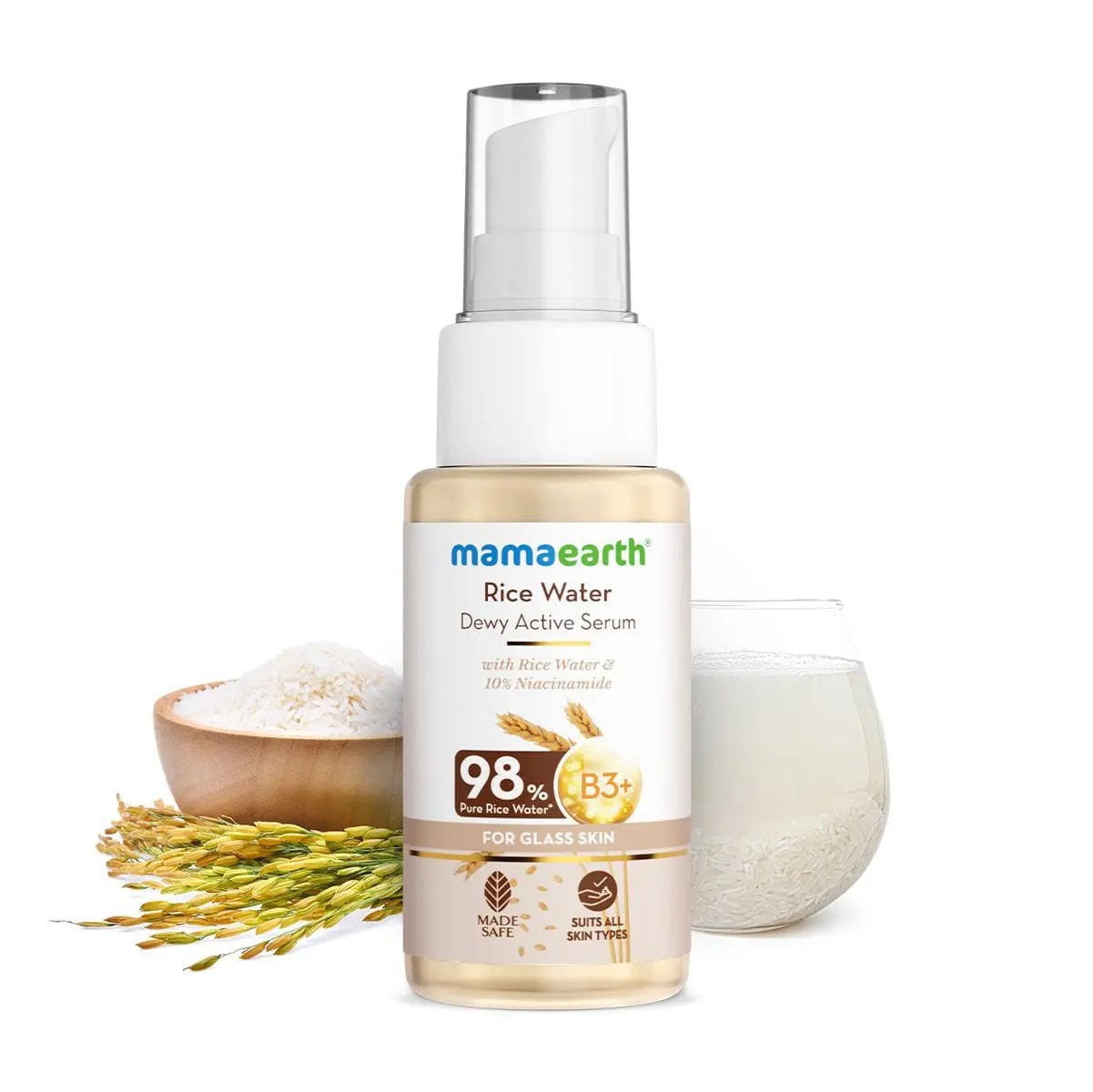 Mamaearth Rice Water Dewy Active Serum with Rice Water & 10% Niacinamide